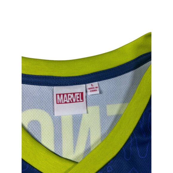 Marvel Venom Graphic Sports Jersey Shirt Men's Size Large Blue and Green NEW - Picture 5 of 7